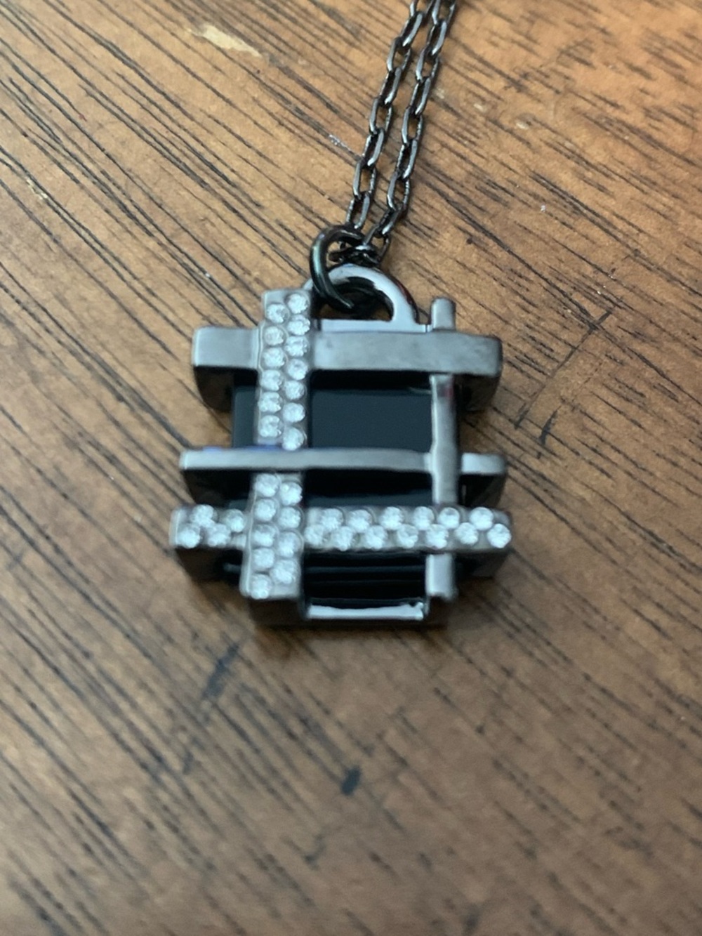 Tory Burch Black Onyx Rhombus Pendant Necklace